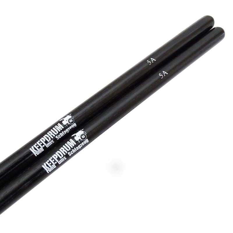 Keepdrum 5-Light Black Hickory Drumsticks Black Drum Sticks 12 Pair