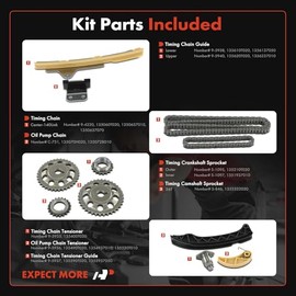 A-Premium Kit de 11 Cadenas Distribución c/Piñón, Tensor y Guía | Compatible con Toyota Prius, Prius AWD-e, Prius Plug-In, Prius Prime, Prius V & Lexu