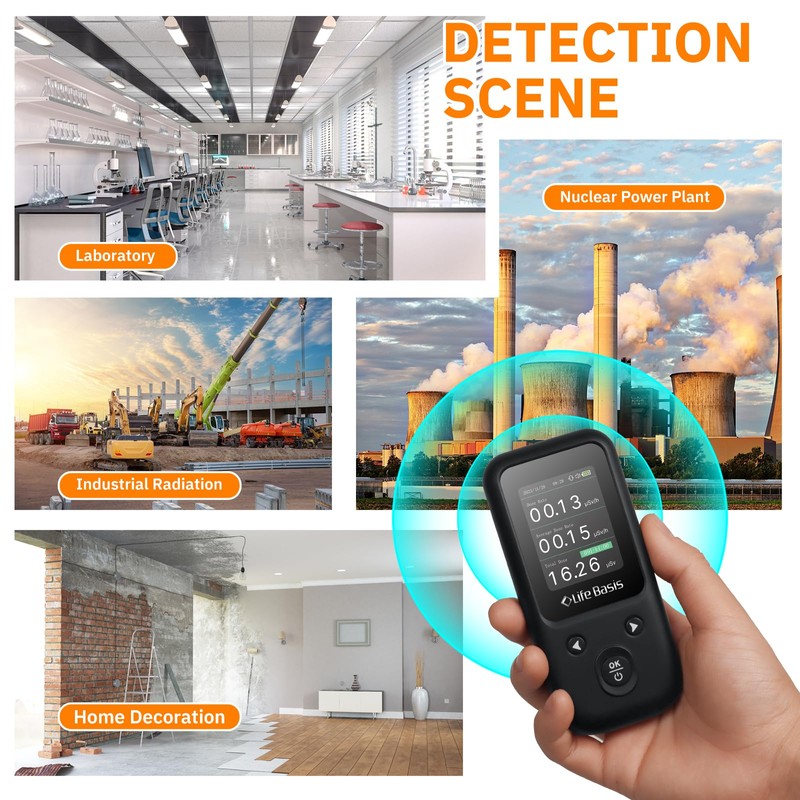 LifeBasis Geiger Counter Nuclear Radiation Detector, Radiation Dosimeter with TFT