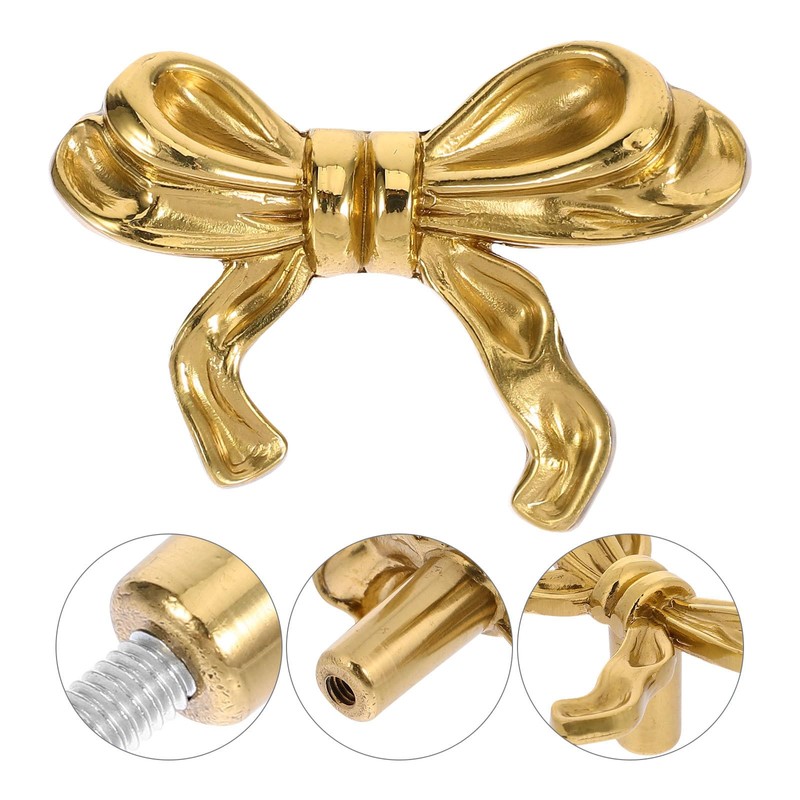 Artibetter Pack of 5 Bow Handle Dresser Drawer Handles Knobs