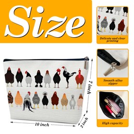 Ythuil Funny Chicken Gifts Makeup Bag, Chicken Lover Gift, Women Cosmetic Bag for Purse, Organizer for Storage, Gifts for Besties Daughter Best Friends