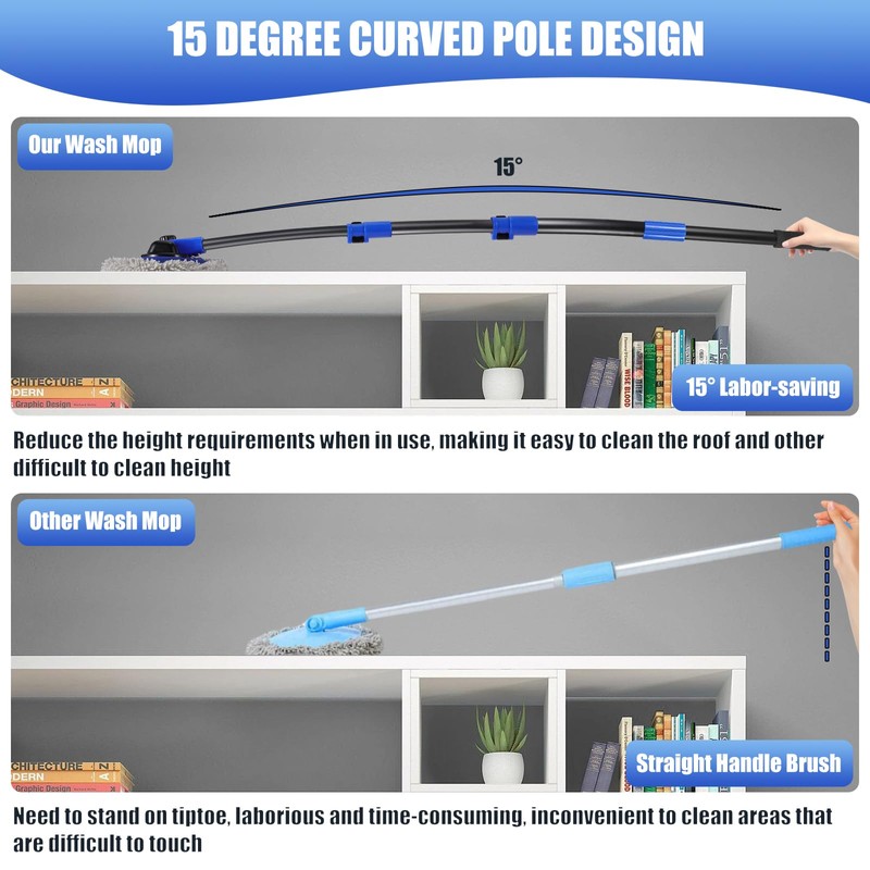 Wall Cleaner Mop, Washer Mops with Long Handle for Cleaning