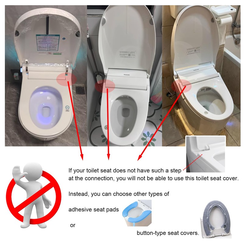 Guojanfon Toilet Seat Covers Soft Thicker Warmer Stretchy Washable Large