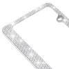 BLVD Rust Proof Metal Silver Crystal Bling License Plate Frame