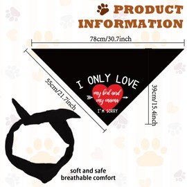 Arricraft 1 Pc Dog Bandana, 'I Only Love My Bed and My Mama I'm Sorry' Pet Scarf, Adjustable Triangle Bibs, Washable Cotton Handkerchief Accessories for Medium Large Dogs