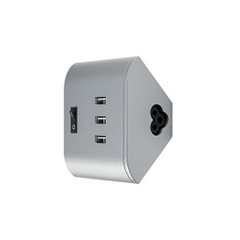 Osram Linear LED Corner USB Socket Under-Cabinet Luminaire, Silver, 8 cm, 15 W