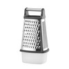 HENDI Square Grater, 4-Sided, with Container, Non-Slip Base, Fine, Medium,