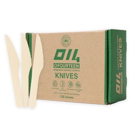 Disposable Wooden Knife (100 pcs) - Eco Friendly, Perfect for Picnic, Camping, Lunch Box, Home, and Office Use