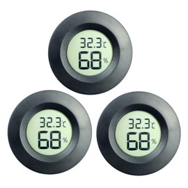 DIFCUL 3X Mini LCD Digital Thermometer Temperatur für Humidore Gläser Inkubatoren Gitarrenkoffer Reptilien Auto Gewächshaus (3 Stück Schwarz)