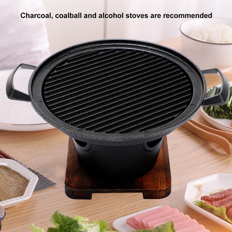 Hibachi Grill Smokeless Wooden Frame Aluminium Alloy Easy Assembly Portable