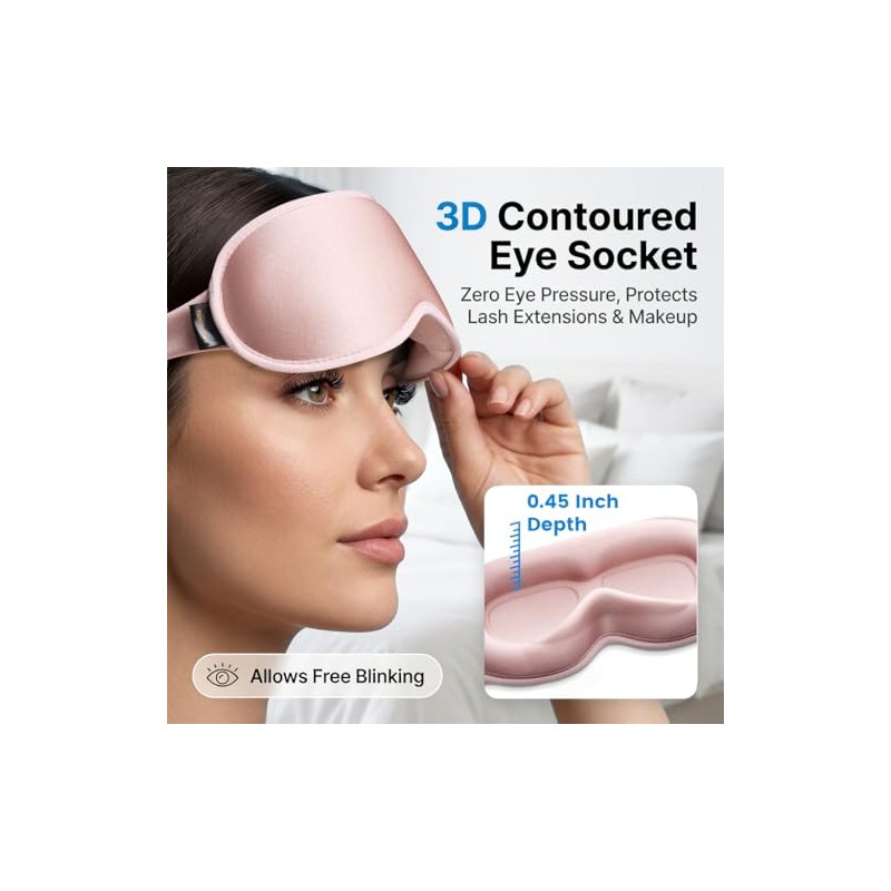 Weighted Eye Masks for Sleep: 3D Contoured Blackout Sleep Mask