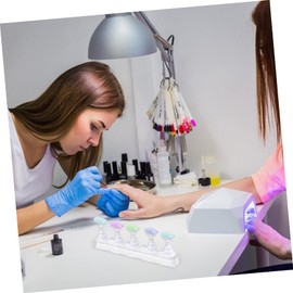 WOONEKY 2sets Nail Art Tool Set Manicure Practice Rack Magnetic Base Nail Stand for Salon Home Diy