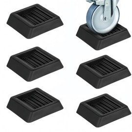Caster Stoppers, Set of 6, Caster Fixing, Anti-Slip, Wheel Chocks, For Furniture, Chairs, Appliances, Vibration Absorption, Floor Protection, Scratch Prevention, Soundproofing, Black
