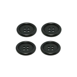Button Buttons 20 mm 4 Holes Black Pack of 4 (0151)