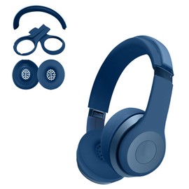 Adhiper 3-in-1 Silicone Sweat Case Cover for Beats Solo 4, Cute Earpad Covers/Headband Cover/Shell Covers for Beats Solo4 & Solo3 Headphones Accessories, Sweatproof & Easy to Clean - Blue