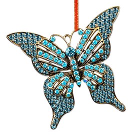 JUESMOS 2024 Christmas Ornament,Monarch Butterfly Ornaments for Christmas Tree Brilliant Butterflies Hanging Ornaments Xmas Tree Decorations,Metal Butterfly Gifts for Women Girls Sister