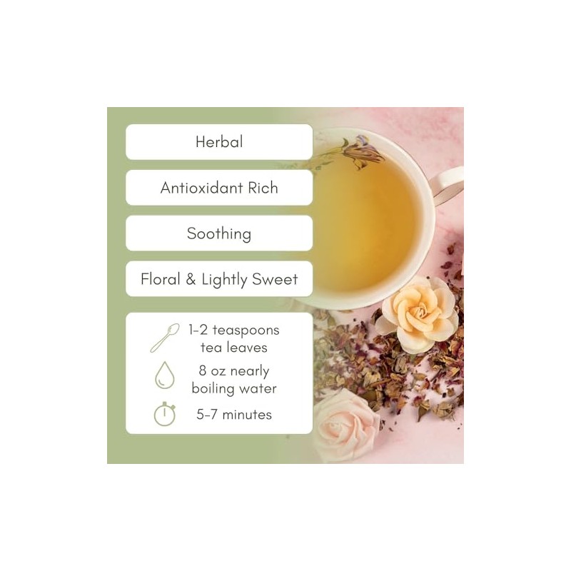 Organic Rose Petals Loose Leaf Tea - 1oz Bag (Approx.