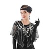 Wevmris 1920s Flapper Accessories for Woman,Sequined Shawl Wraps Feather Headpiece
