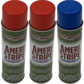 All American Paint Co. Team Spirit Aerosol Grass Marking Spray Paint - 3, 18 oz. Can Pack (Multiple School/Team Combinations) (Scarlet Red/Scarlet Red/Royal Blue)