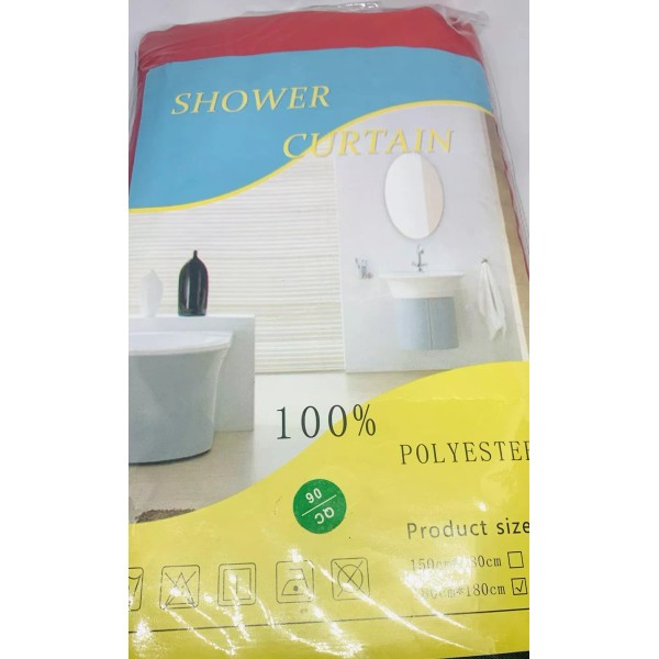 Unbranded BATHROOM SHOWER CURTAIN 180x180 Cm WITH MATCHING COVERED HOOKS