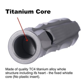 Titanium Whistle EDC Whistle Emergency Survival Safety Loud 120dB Whistle Necklace with Chain 27.6" In Gift Box (LA017)