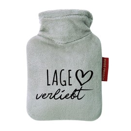 Huuraa Taschenwärmer Lage verliebt Geschenk 0,2 Liter Grey Mini Veloursbezug Lage Geschenkidee