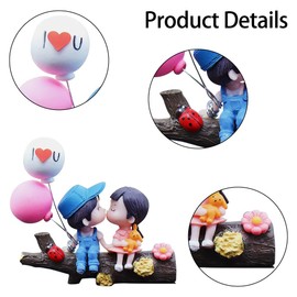 DONGKER Auto-Armaturenbrett-Dekoration, Paare Auto Innenraum Deko, Klein S?e Cartoon Paar Figur mit Ballon-Ornament fr Auto Armaturenbrett Dekoration, Heimdekoration