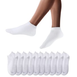 YouShow Men's Women's Trainer Socks, 10 Pairs of Short Half / Quarter Socks, Cotton, Unisex (【kaum Pilling】: Hochwertige Materialien und Wissenschaftlich Erprobtes Materialverhältnis, Kaum Pilling, Kaum Verformen.) - White, size: 35-38