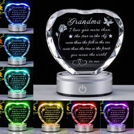 Movdyka Birthday for Grandma from Granddaughter Unique, Crystal Keepsake Best Grandmother Gifts on Christmas Thanksgiving Day with Colorful Base