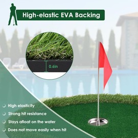 Kokorona Floating Golf Green for Pool, Floating Chipping Green Golf Chipping Practice Foldable Round Putting Mat Pool Golfmat for Outdoor, Golfgift for Golfer