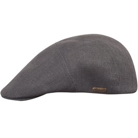 Sterkowski Model Ivy Five | 100% Natural Linen Flat Cap for Men and Women | Gatsby Summer Paperboy Pageboy Driver Newsboy Spring Cabbie Cabby Outdoor Casual Gorras para Hombres Gray 58