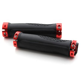 Universal Bicycle Grips, E-Bike Handlebar Grips Quad Grips ATV Bicycle Grip Rubbers 2 x 22 mm (Red)