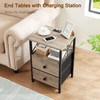 AMHANCIBLE AMHANCIBLE Night Stand Set 2, Nightstand with Charging Station,