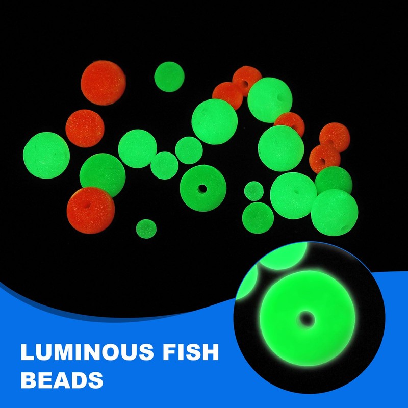 YELARXI Fishing Beads Glow Soft Plastic Fish Rigs 4 mm