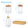 5 Pack Bamboo Bathroom Accessories Set with Tray - Plastic