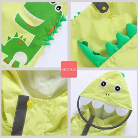 Toddler Rain Suit Baby Rain Suit with Hood Waterproof Coverall One Piece Rain Suit Kids(3-10 Years) Yellow