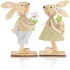 com-four Set of 2 Decorative Stands for Easter, Easter Bunnies