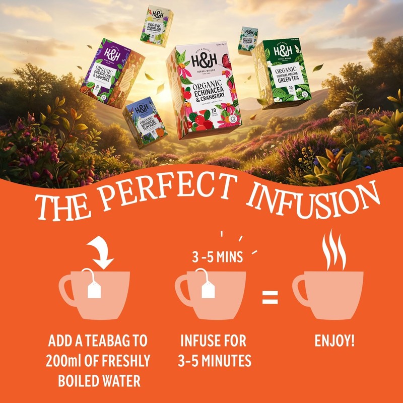 Heath & Heather Organic Turmeric & Ginger Tea Bags –