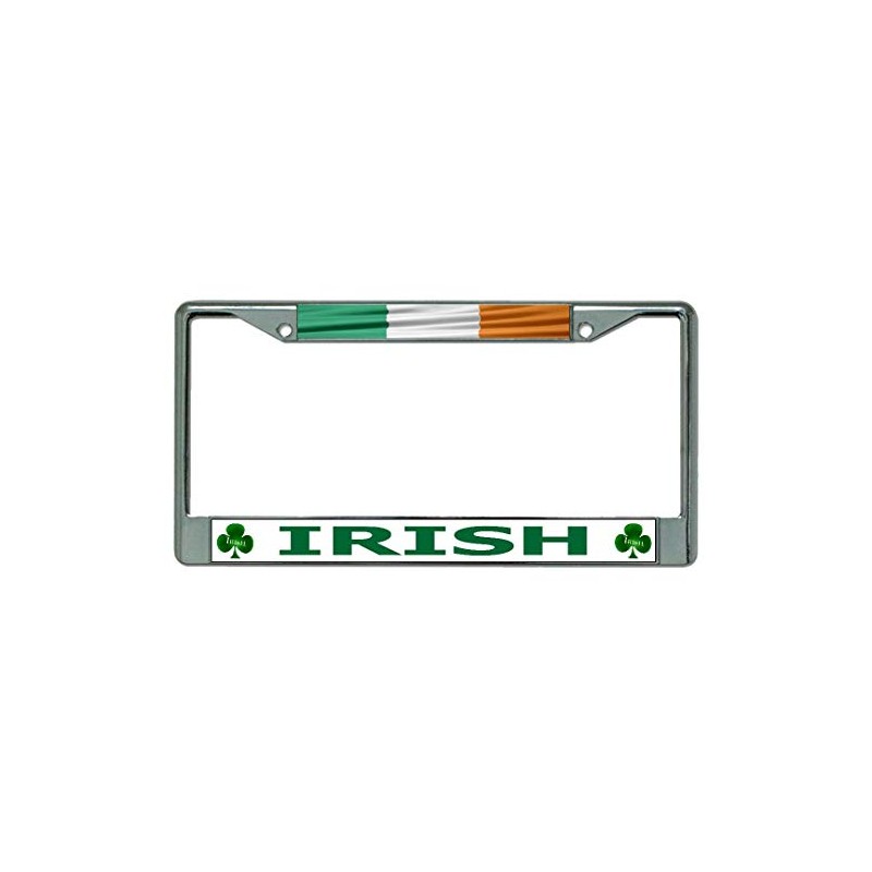 Irish Flag Chrome License Plate Frame