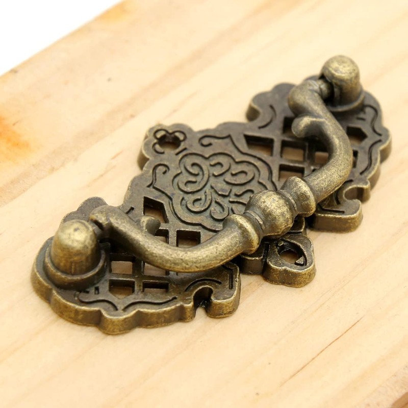 LXZ 4 PCs Vintage Antique Brass Bail Pull Handle for