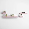 Melannco Floating Chunky Shelves, Set of 4, Distressed Pink, 4