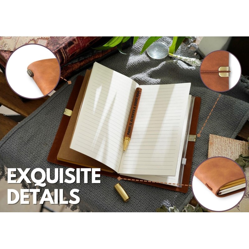 InnoBeta Paris Gifts, Paris Gifts for Women Leather Journal Notebook