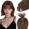 Hairro Human Hair Toppers For Women Wispy Air Bangs 3D