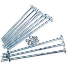 AHCMetric MILD Steel Cup Square Bolts with Nuts (ZINC & Clear) M8 X 180mm (Pack of 10)