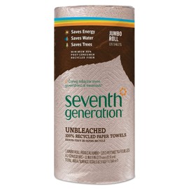 Seventh Generation 13720RL Natural Unbleached 100% Recycled Paper Towel Rolls 11 x 9 120 Sheets/Roll