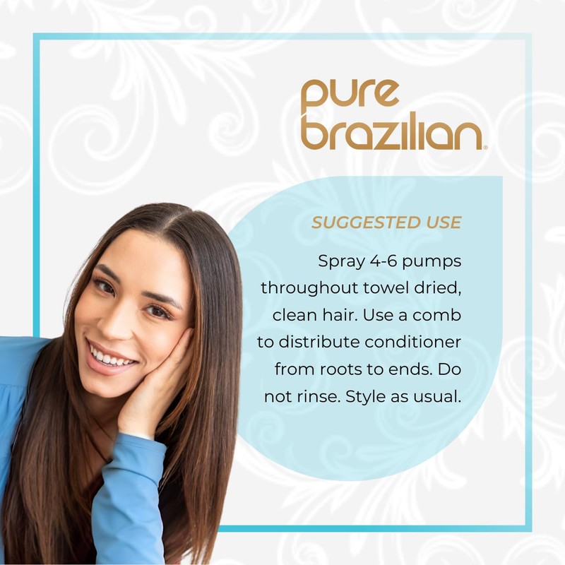 Pure Brazilian Leave-In Conditioner, Nourishing Hair Treatment Enriched with Keratin