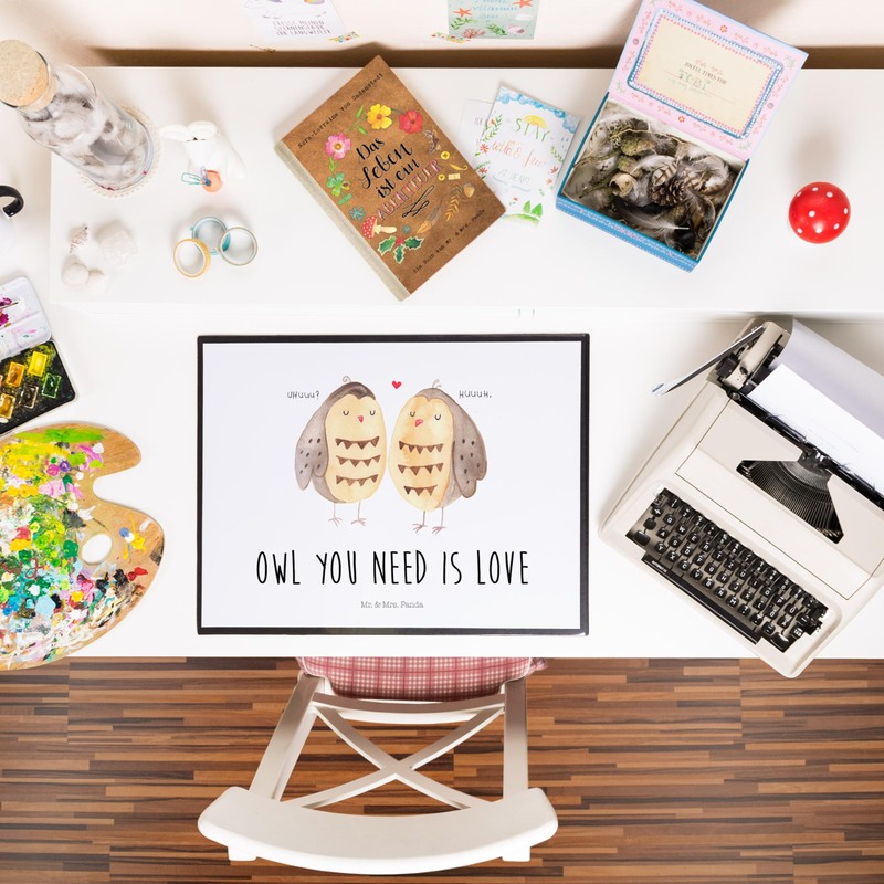 Mr. & Mrs. Panda Desk Mat Owl Love - Gift,