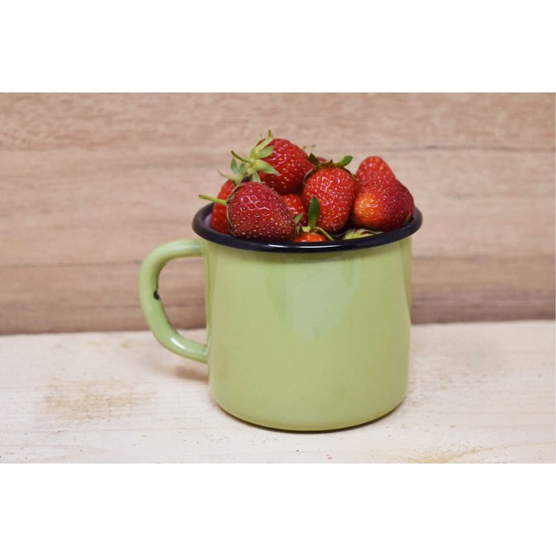 Madacha 2 x 250ml Metal Enamel Mugs Lime Green