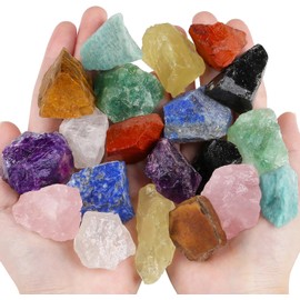 QINJIEJIE Crystals 10Pcs Large Crystal 200G Healing Crystals Gemstones Bulk Raw Stone Rough Stones Energy Protection Fountain Rocks Decoration Reiki Meditation Crystals for Beginners