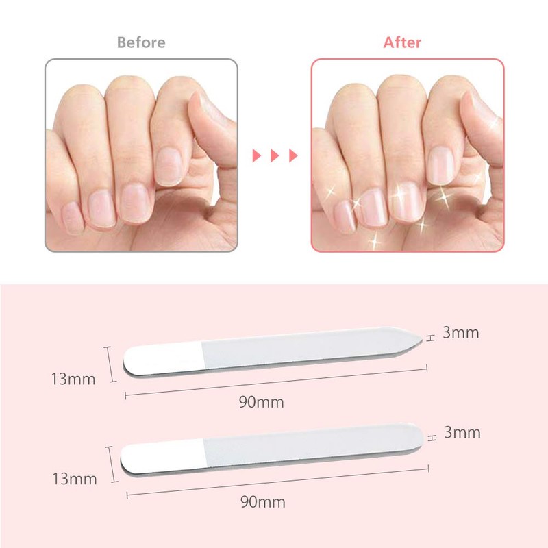 MINAKITA 【お得な2点セット】爪やすり ガラス 爪磨き ツヤ出し ケース付属 ネイルシャイナー